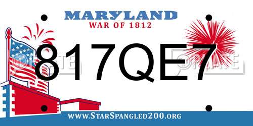 817QE7 Maryland License Plate