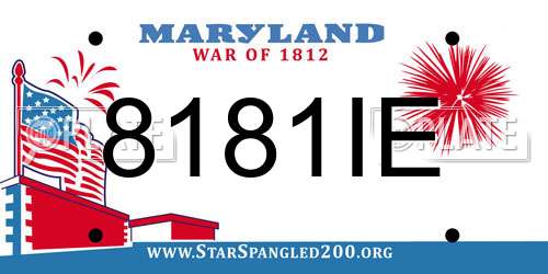 8181IE Maryland License Plate