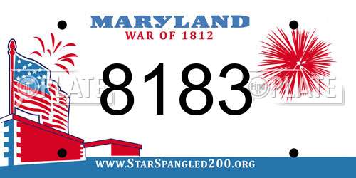8183 Maryland License Plate