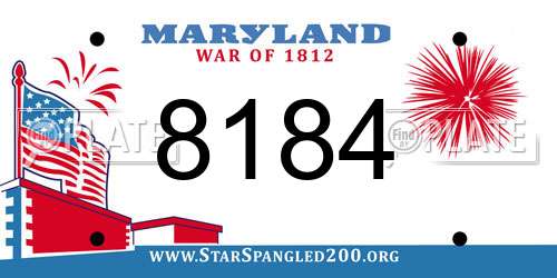 8184 Maryland License Plate