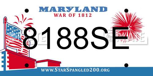 8188SE Maryland License Plate