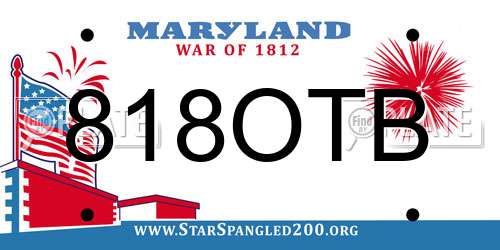 818OTB Maryland License Plate