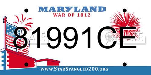 81991CE Maryland License Plate
