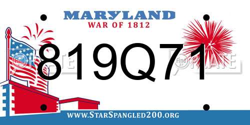819Q71 Maryland License Plate