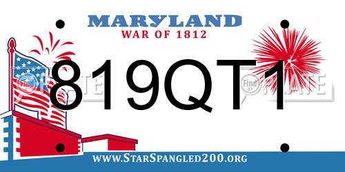 819QT1 Maryland License Plate