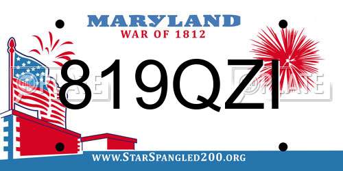 819QZI Maryland License Plate