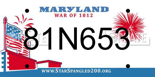 81N653 Maryland License Plate