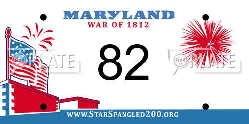 82 Maryland License Plate