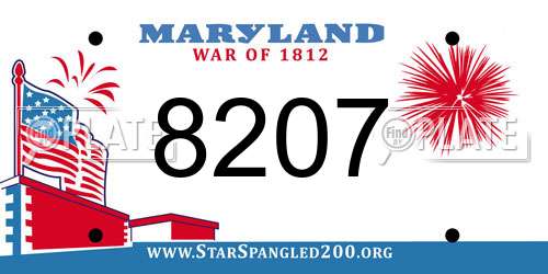 8207 Maryland License Plate