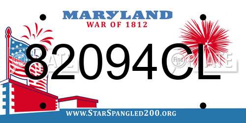 82094CL Maryland License Plate
