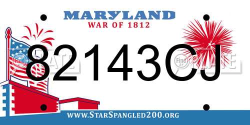 82143CJ Maryland License Plate