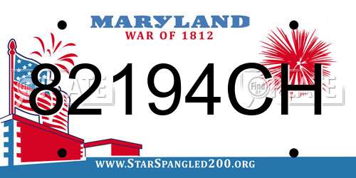 82194CH Maryland License Plate