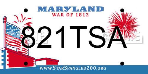 821TSA Maryland License Plate