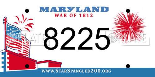 8225 Maryland License Plate