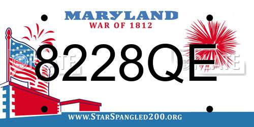 8228QE Maryland License Plate