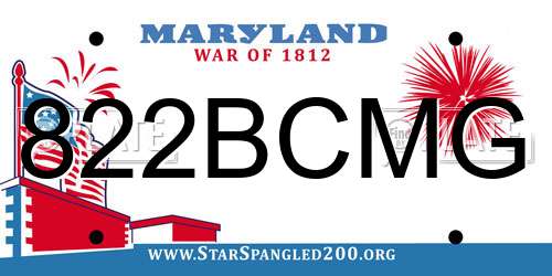 822BCMG Maryland License Plate