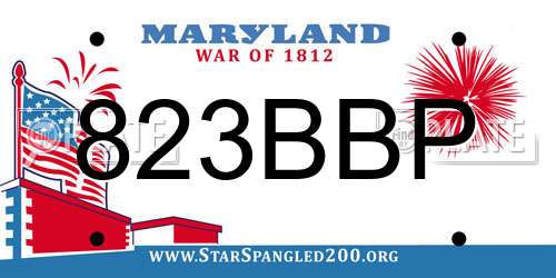 823BBP Maryland License Plate