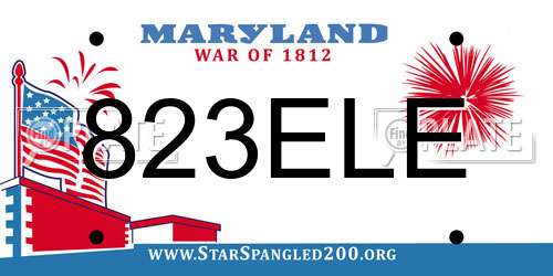 823ELE Maryland License Plate