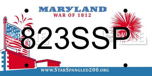 823SSP Maryland License Plate