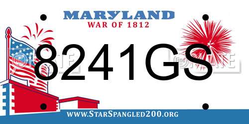 8241GS Maryland License Plate