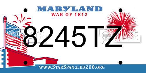 8245TZ Maryland License Plate