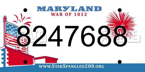 8247688 Maryland License Plate