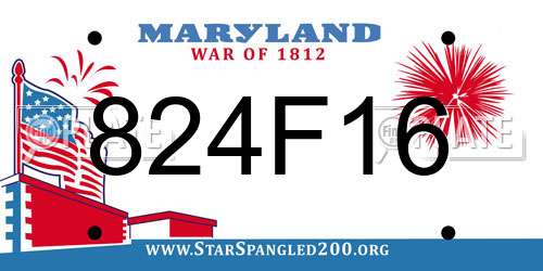 824F16 Maryland License Plate