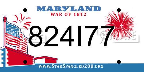 824I77 Maryland License Plate