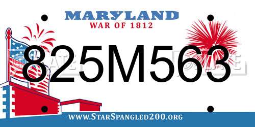 825M563 Maryland License Plate