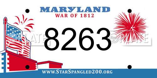 8263 Maryland License Plate