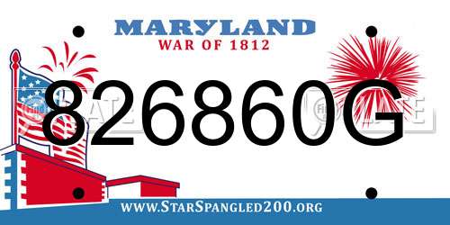 826860G Maryland License Plate