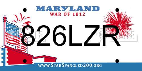 826LZR Maryland License Plate