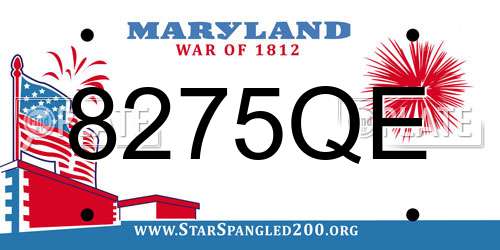 8275QE Maryland License Plate