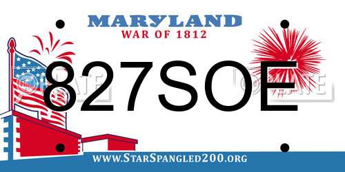 827SOE Maryland License Plate