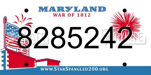 8285242 Maryland License Plate