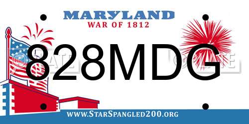 828MDG Maryland License Plate