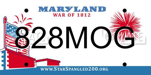 828MOG Maryland License Plate