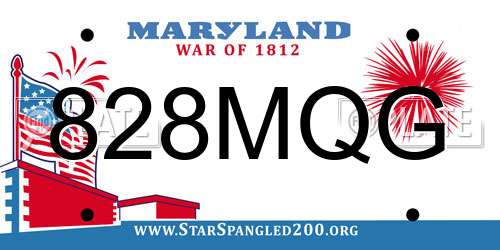 828MQG Maryland License Plate