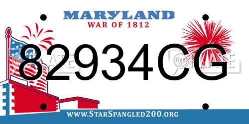 82934CG Maryland License Plate