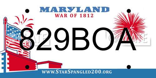 829BOA Maryland License Plate