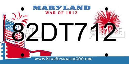 82DT712 Maryland License Plate