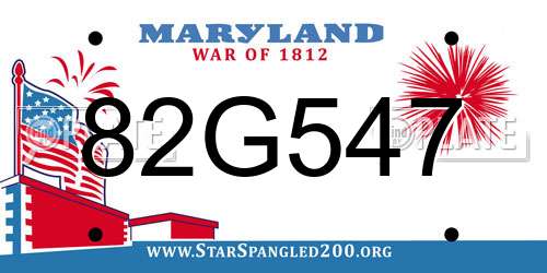 82G547 Maryland License Plate