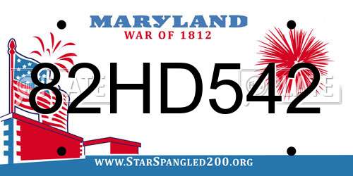 82HD542 Maryland License Plate