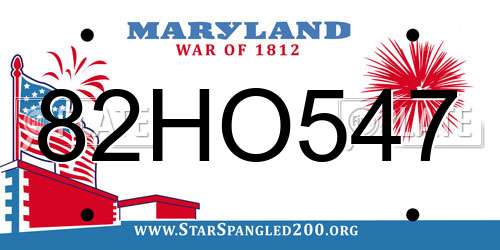 82HO547 Maryland License Plate