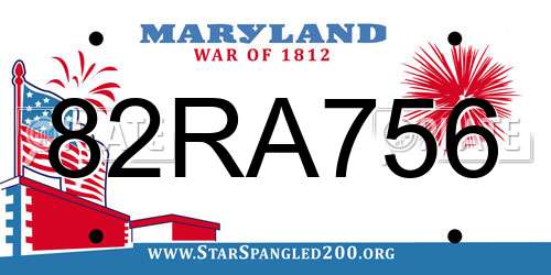 82RA756 Maryland License Plate