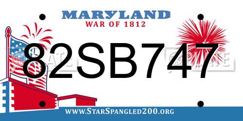 82SB747 Maryland License Plate