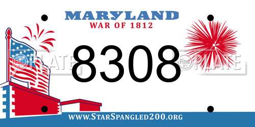8308 Maryland License Plate