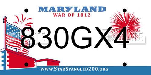 830GX4 Maryland License Plate