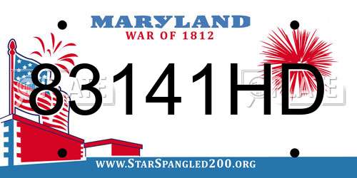 83141HD Maryland License Plate