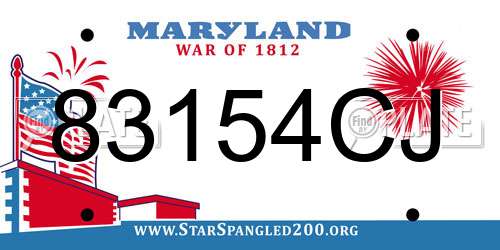 83154CJ Maryland License Plate